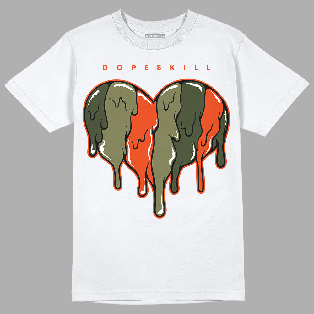 Olive Sneakers DopeSkill T-Shirt Slime Drip Heart Graphic Streetwear - White