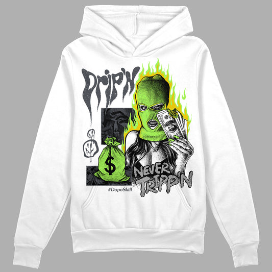 Jordan 5 "Green Bean" DopeSkill Hoodie Sweatshirt Drip'n Never Tripp'n Graphic Streetwear - WHite