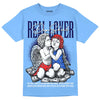 Dunk Low Retro White Polar Blue DopeSkill University Blue T-shirt Real Lover Graphic Streetwear