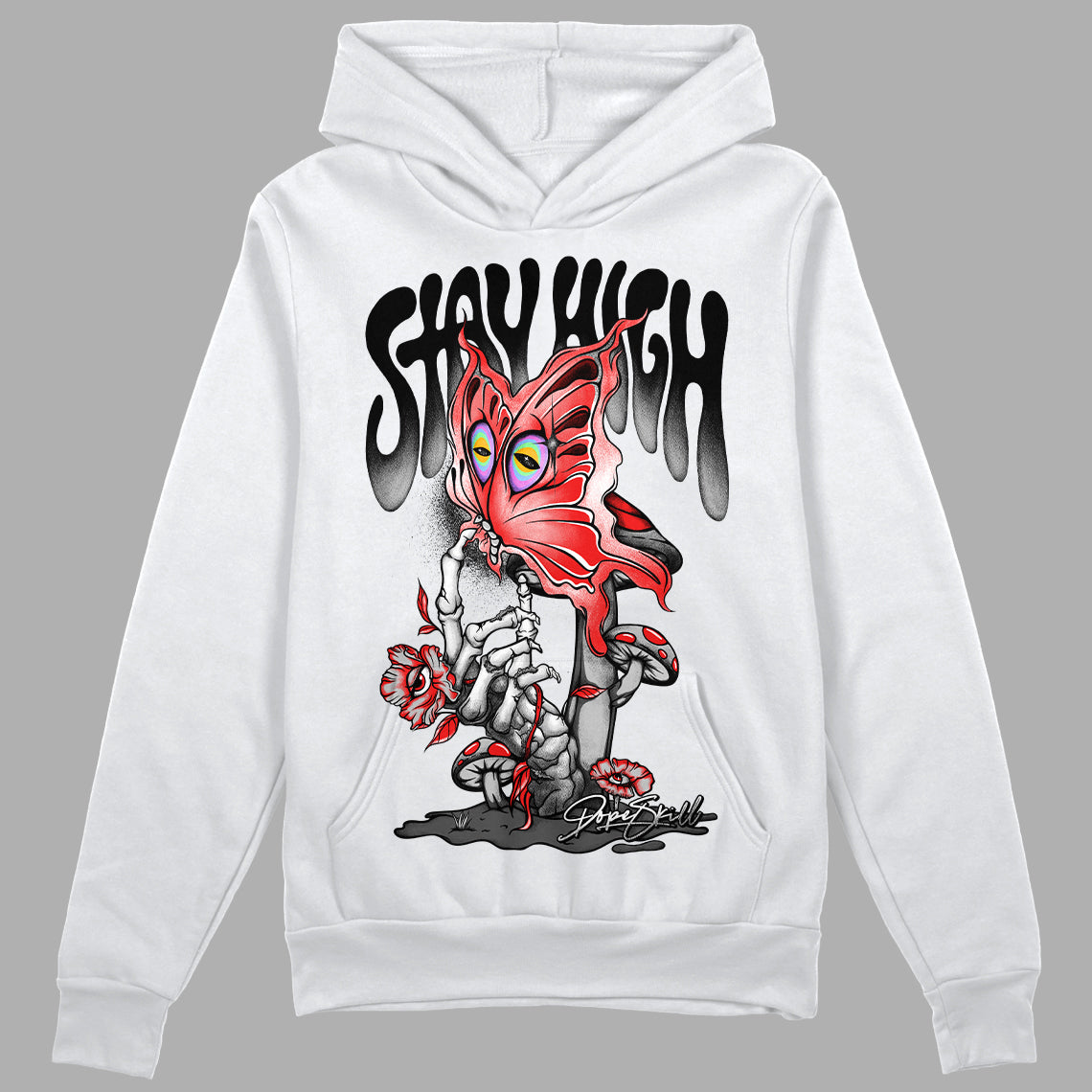 Jordan Spizike Low Bred DopeSkill Hoodie Sweatshirt Stay High Graphic Streetwear - White 