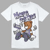 Jordan 5 Retro Low Indigo Haze DopeSkill T-Shirt Money Is Our Motive Bear Graphic Streetwear  - White 