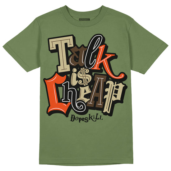 Olive Sneakers DopeSkill Olive T-shirt Talk Is Chip Graphic Streetwear