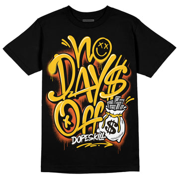 Yellow Sneakers DopeSkill T-Shirt No Days Off Graphic Streetwear - Black