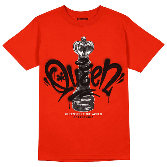 Yeezy Foam Runner Red Dopeskill Vermillion Red T-shirt Queen Chess Graphic Streetwear