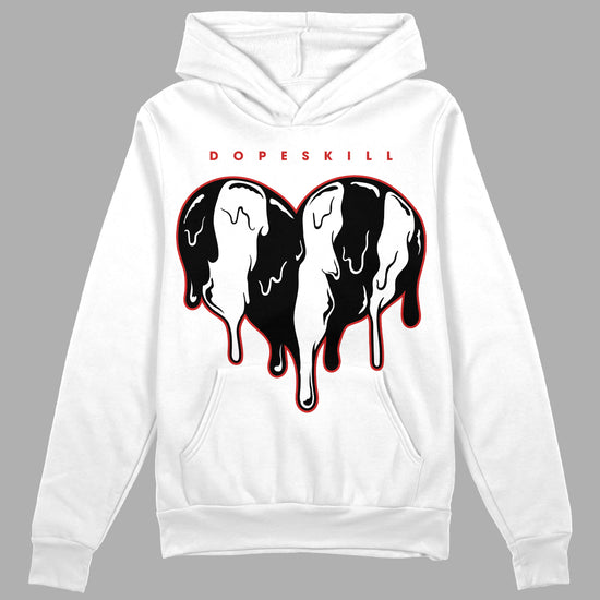 Jordan 1 High OG “Black/White” DopeSkill Hoodie Sweatshirt Slime Drip Heart Graphic Streetwear  - White 