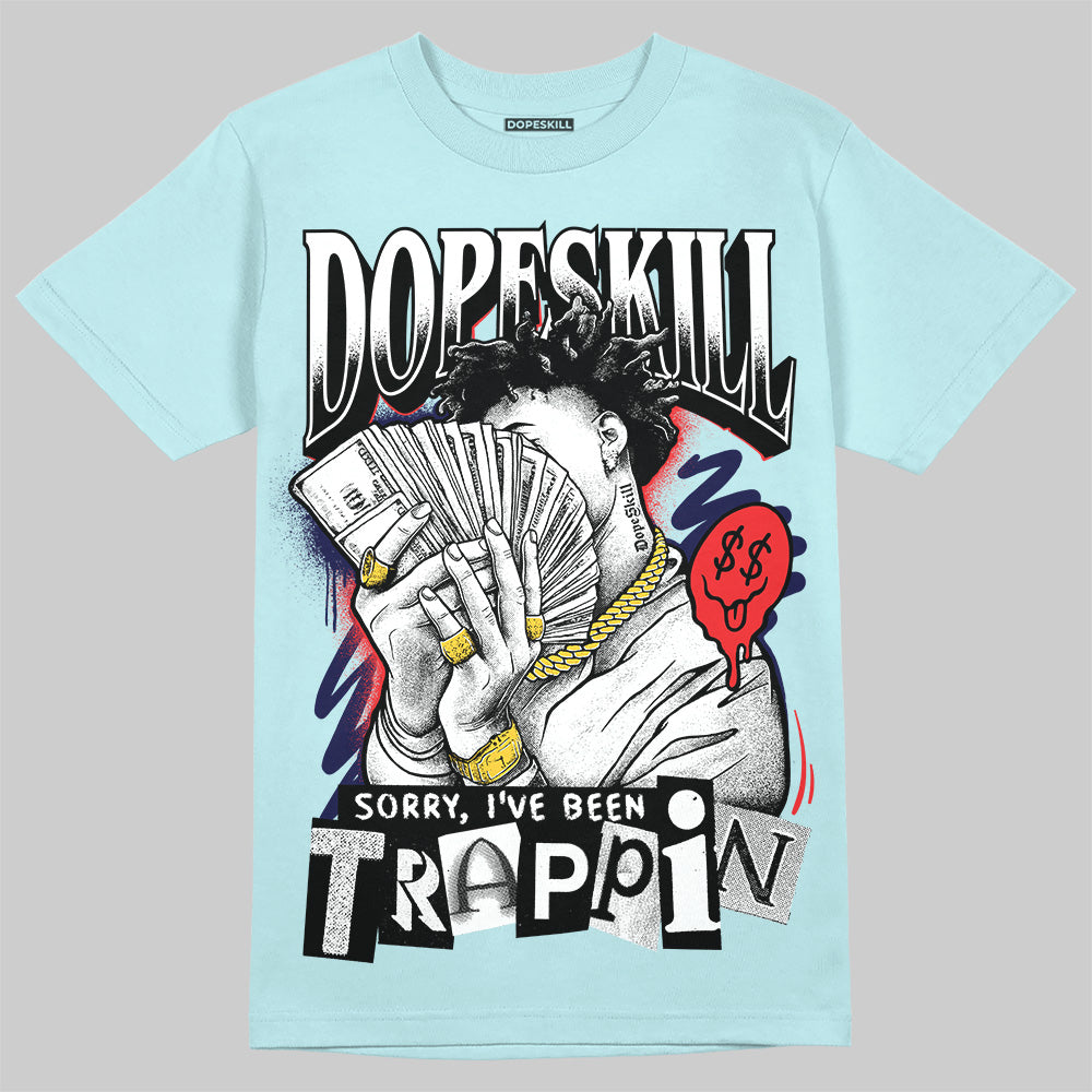 Dunk Low GS “Glacier Blue” DopeSkill Chambray T-shirt Sorry I've Been Trappin Graphic Streetwear