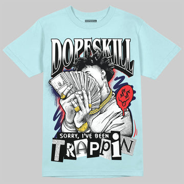 Dunk Low GS “Glacier Blue” DopeSkill Chambray T-shirt Sorry I've Been Trappin Graphic Streetwear