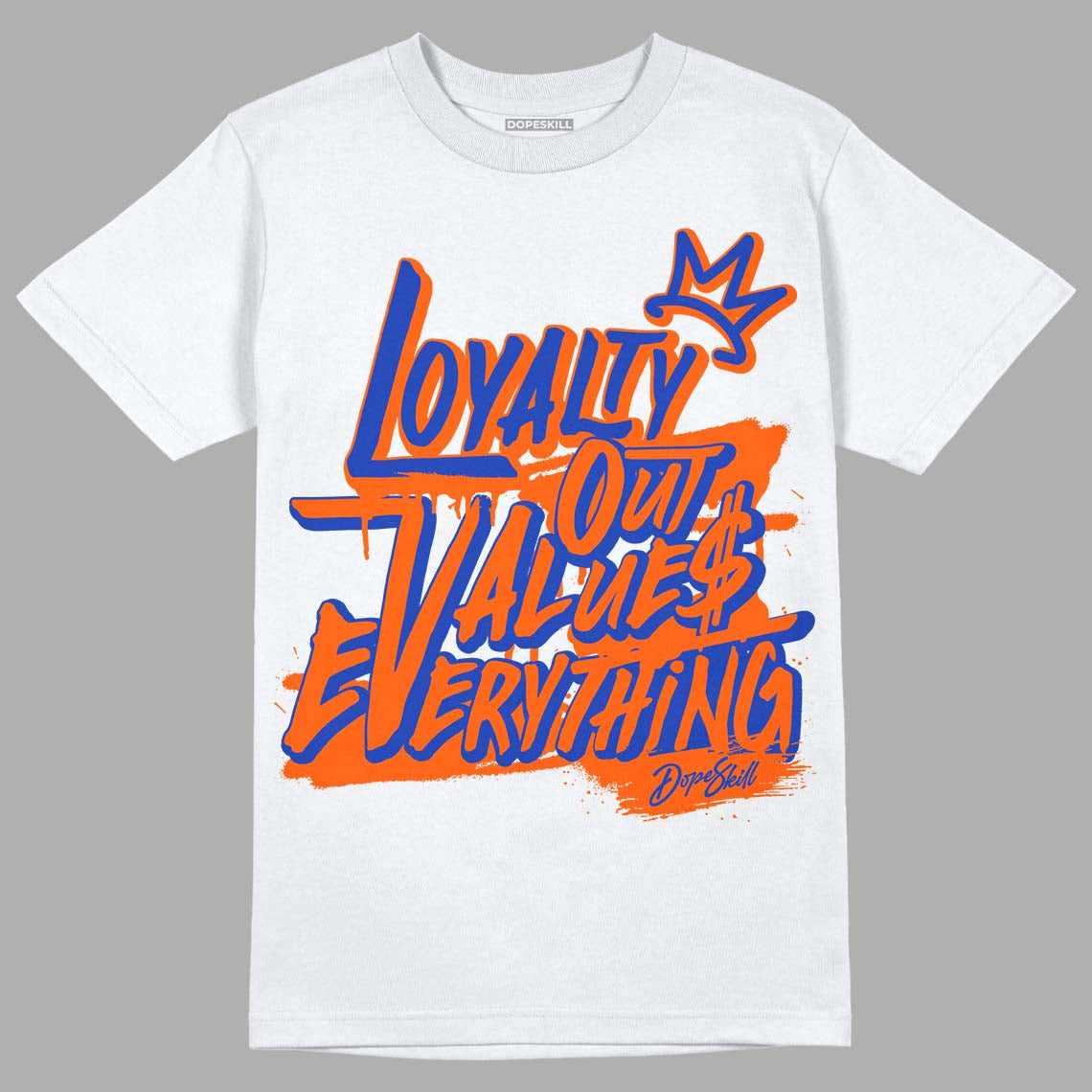 Dunk Low Futura Orange Blaze DopeSkill T-Shirt LOVE Graphic Streetwear - White