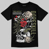 Travis Scott x Jordan 1 Medium Olive DopeSkill T-Shirt Side Hustle Graphic Streetwear - Black