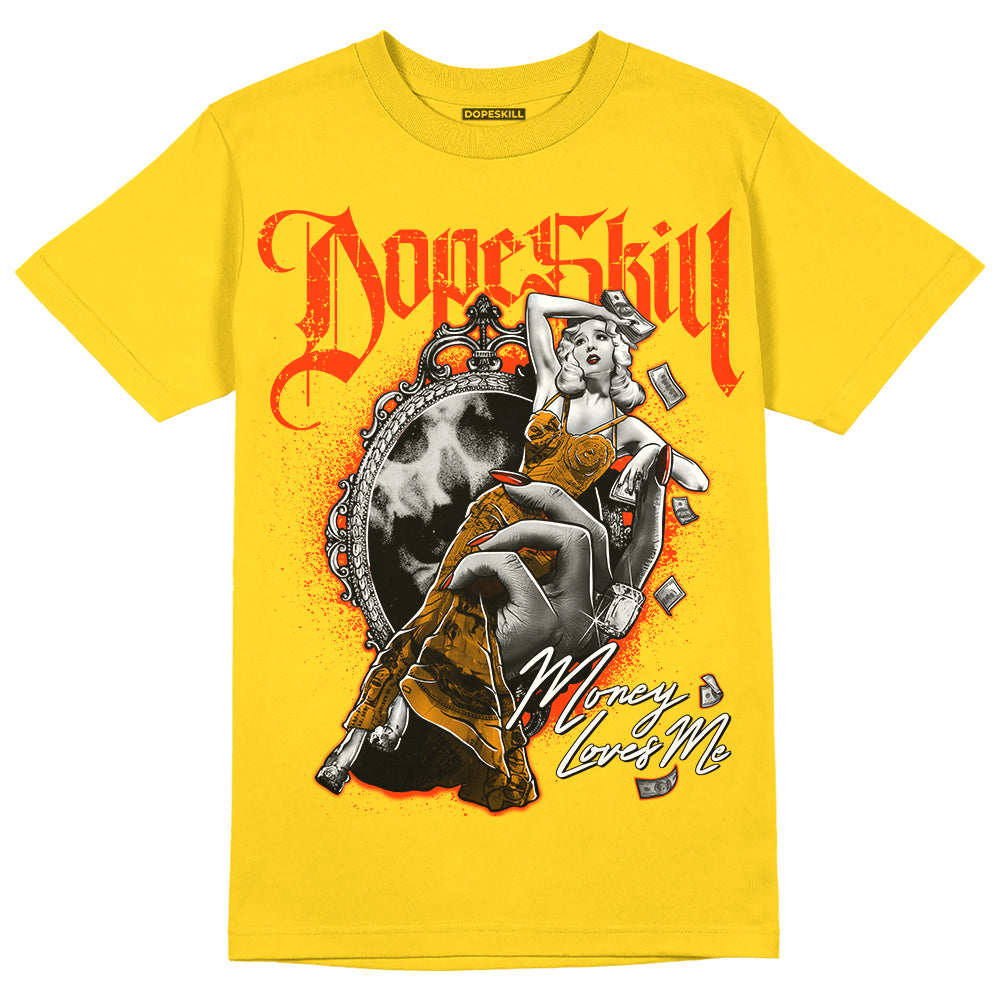 Jordan 6 “Yellow Ochre” DopeSkill Yellow T-shirt Money Loves Me Graphic Streetwear