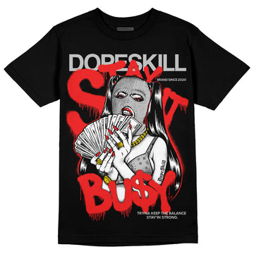 Jordan Spizike Low Bred DopeSkill T-Shirt Stay It Busy Graphic Streetwear - Black 