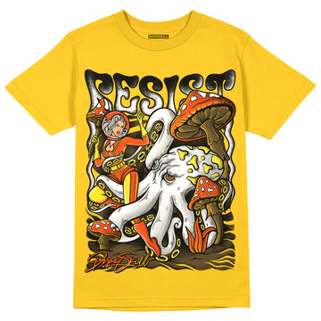 Jordan 4 Retro “Vivid Sulfur” DopeSkill Yellow T-shirt Resist Graphic Streetwear 