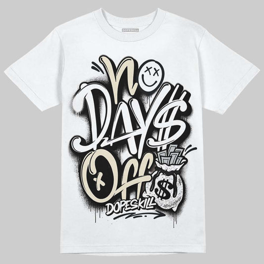 Jordan 5 Retro Reverse Metallic DopeSkill T-Shirt No Days Off Graphic Streetwear - White