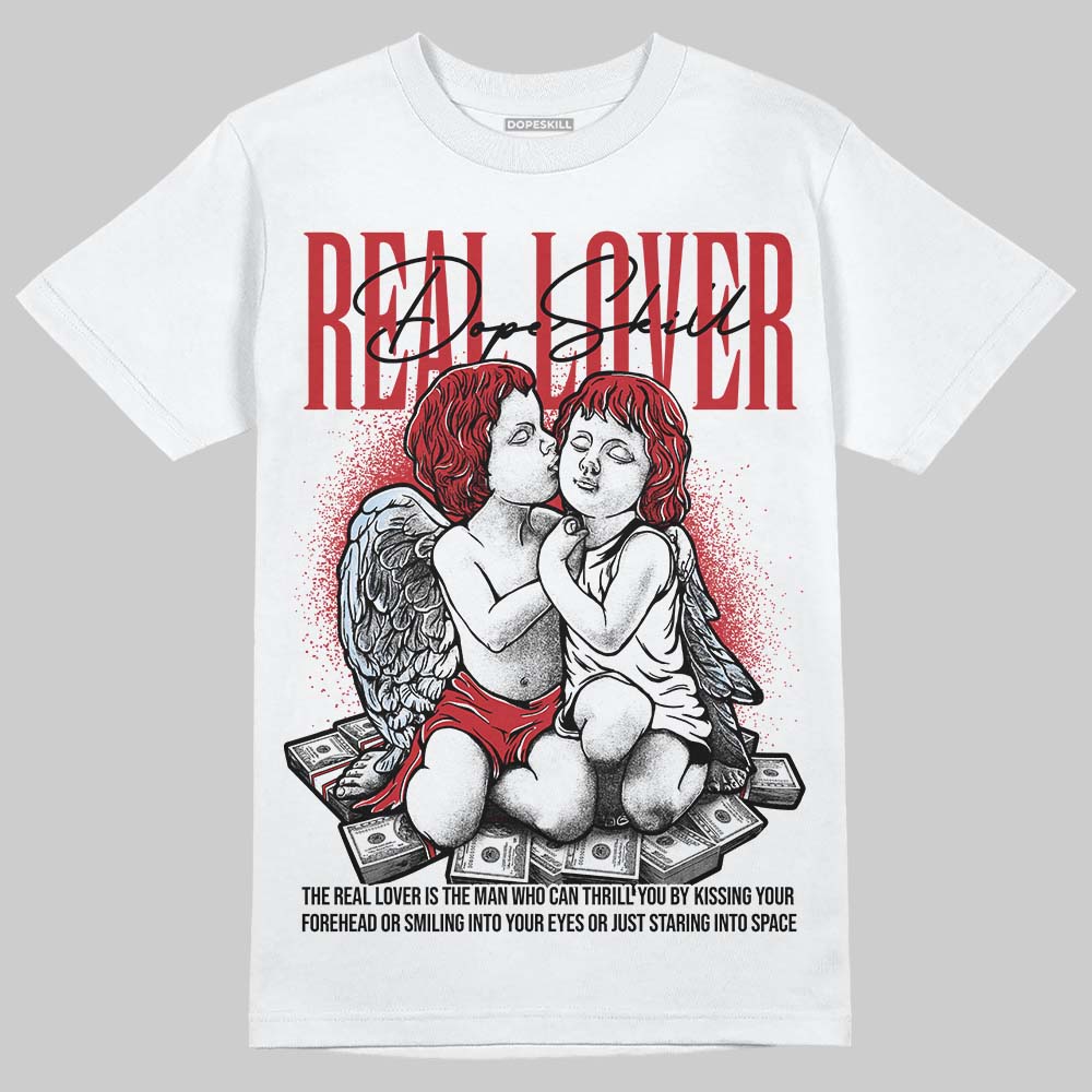 Jordan 5 Retro Fire Red Black Tongue (2025) DopeSkill T-Shirt Real Lover Graphic Streetwear - White