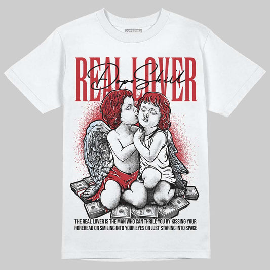 Jordan 5 Retro Fire Red Black Tongue (2025) DopeSkill T-Shirt Real Lover Graphic Streetwear - White