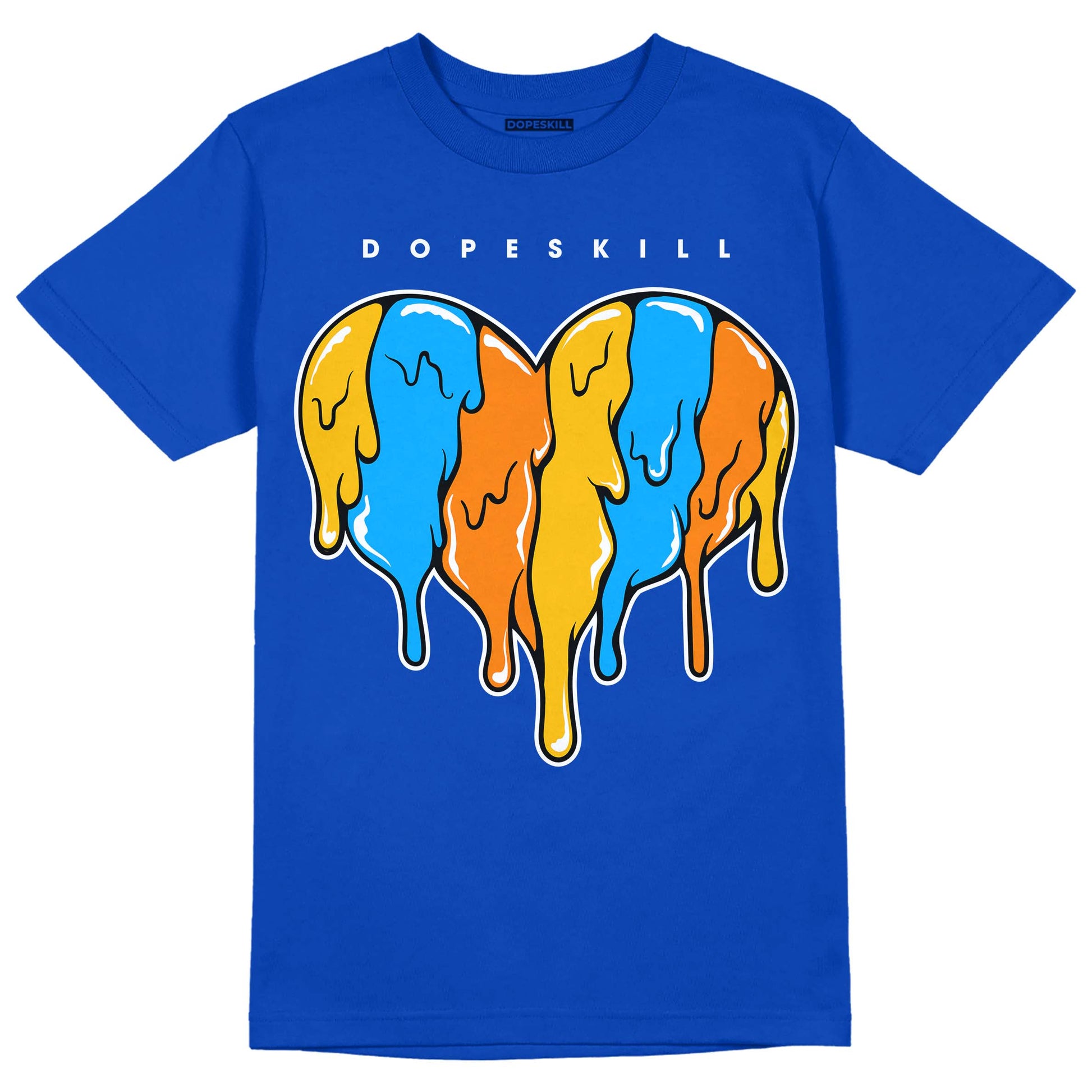 Royal Blue Sneakers DopeSkill Royal Blue T-shirt Slime Drip Heart Graphic Streetwear