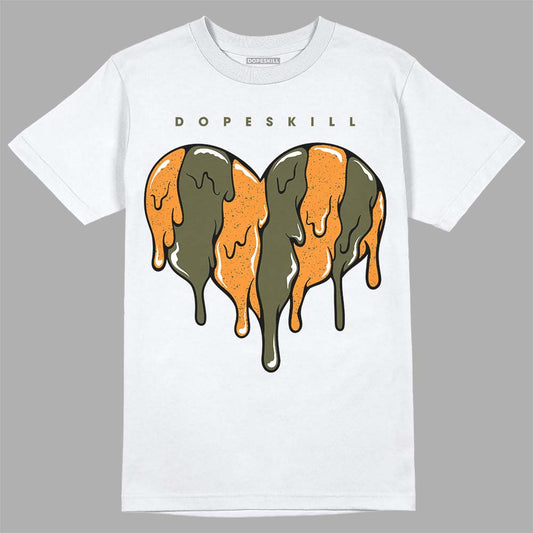 Jordan 5 "Olive" DopeSkill T-Shirt Slime Drip Heart Graphic Streetwear - White