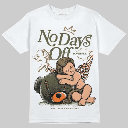 Adidas Samba OG Focus Olive Gum DopeSkill T-Shirt New No Days Off Graphic Streetwear - White