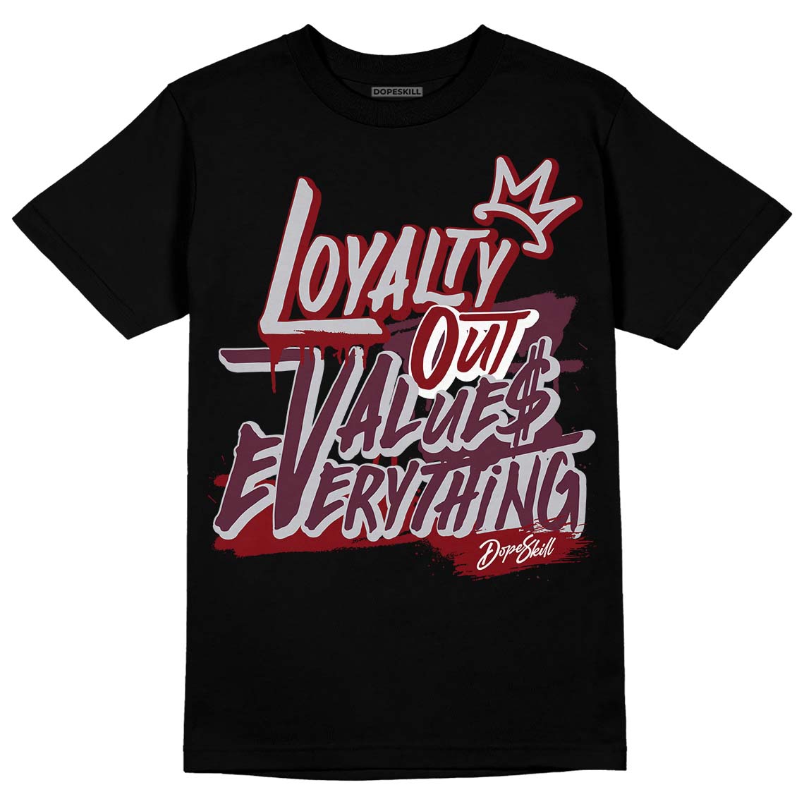 Jordan 5 Retro Burgundy (2023) DopeSkill T-Shirt LOVE Graphic Streetwear - Black 