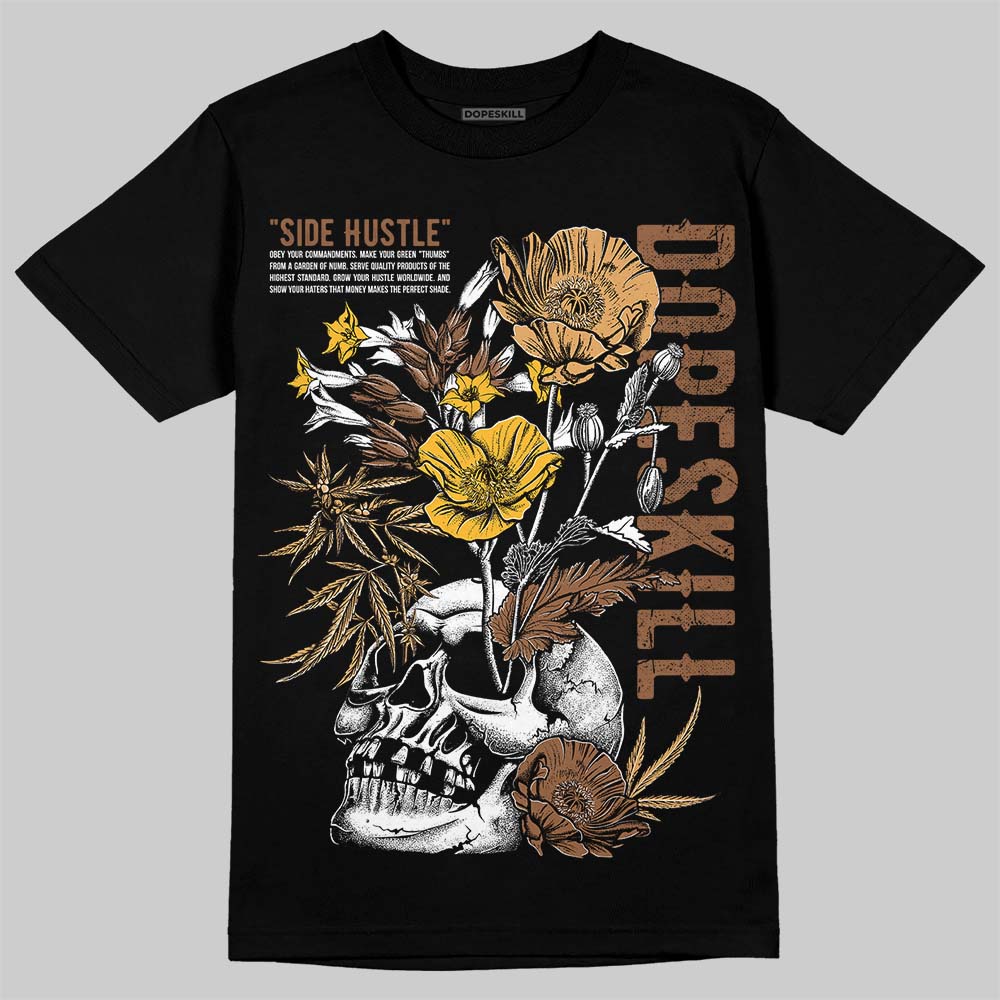 Jordan 1 High OG Black Metallic Gold DopeSkill T-Shirt Side Hustle Graphic Streetwear - Black