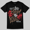 Jordan 9 'Olive' DopeSkill T-Shirt No Money No Love Typo Graphic Streetwear - Black