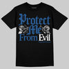 Jordan 1 Low OG “Storm Blue” DopeSkill T-Shirt Protect Me From Evil Graphic Streetwear - Black