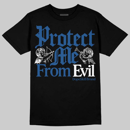 Jordan 1 Low OG “Storm Blue” DopeSkill T-Shirt Protect Me From Evil Graphic Streetwear - Black