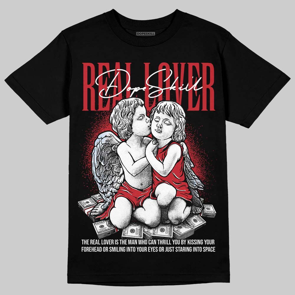 Jordan 5 Retro Fire Red Black Tongue (2025) DopeSkill T-Shirt Real Lover Graphic Streetwear - Black