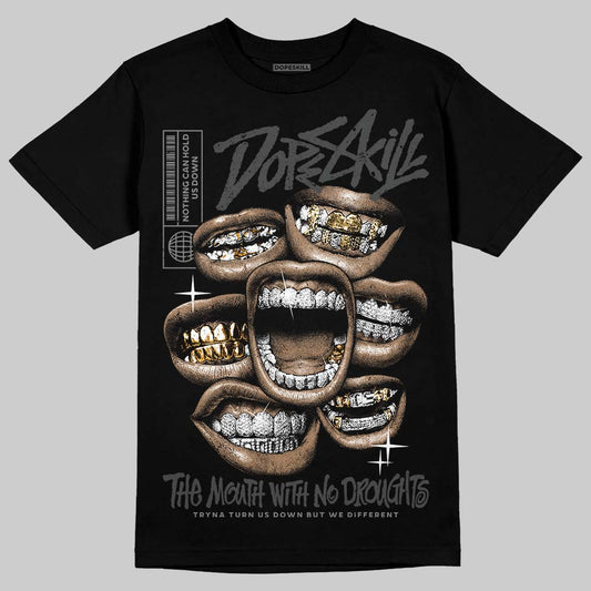 Jordan 4 “Black Cat” (2025) DopeSkill T-Shirt The Mouth With No Droughts Graphic Streetwear - Black