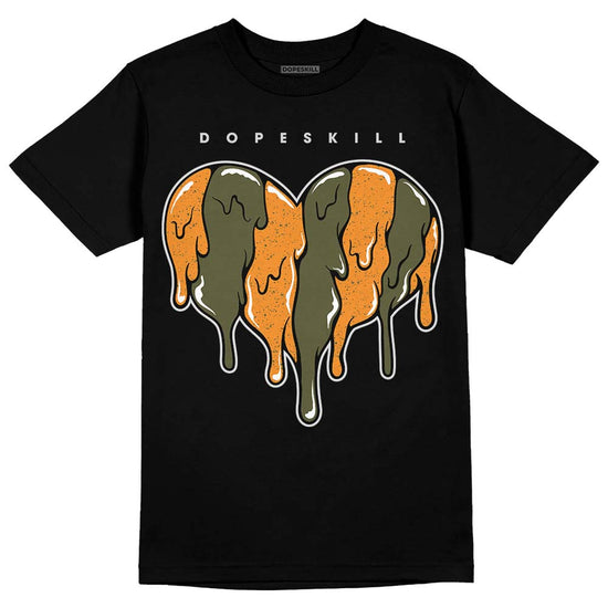 Jordan 5 "Olive" DopeSkill T-Shirt Slime Drip Heart Graphic Streetwear - Black