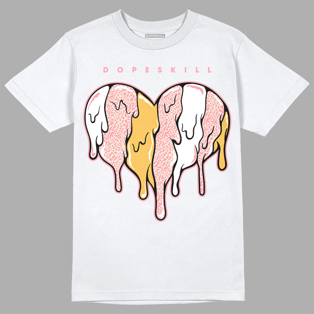 Jordan 3 GS “Red Stardust” DopeSkill T-Shirt Slime Drip Heart Graphic Streetwear - WHite 