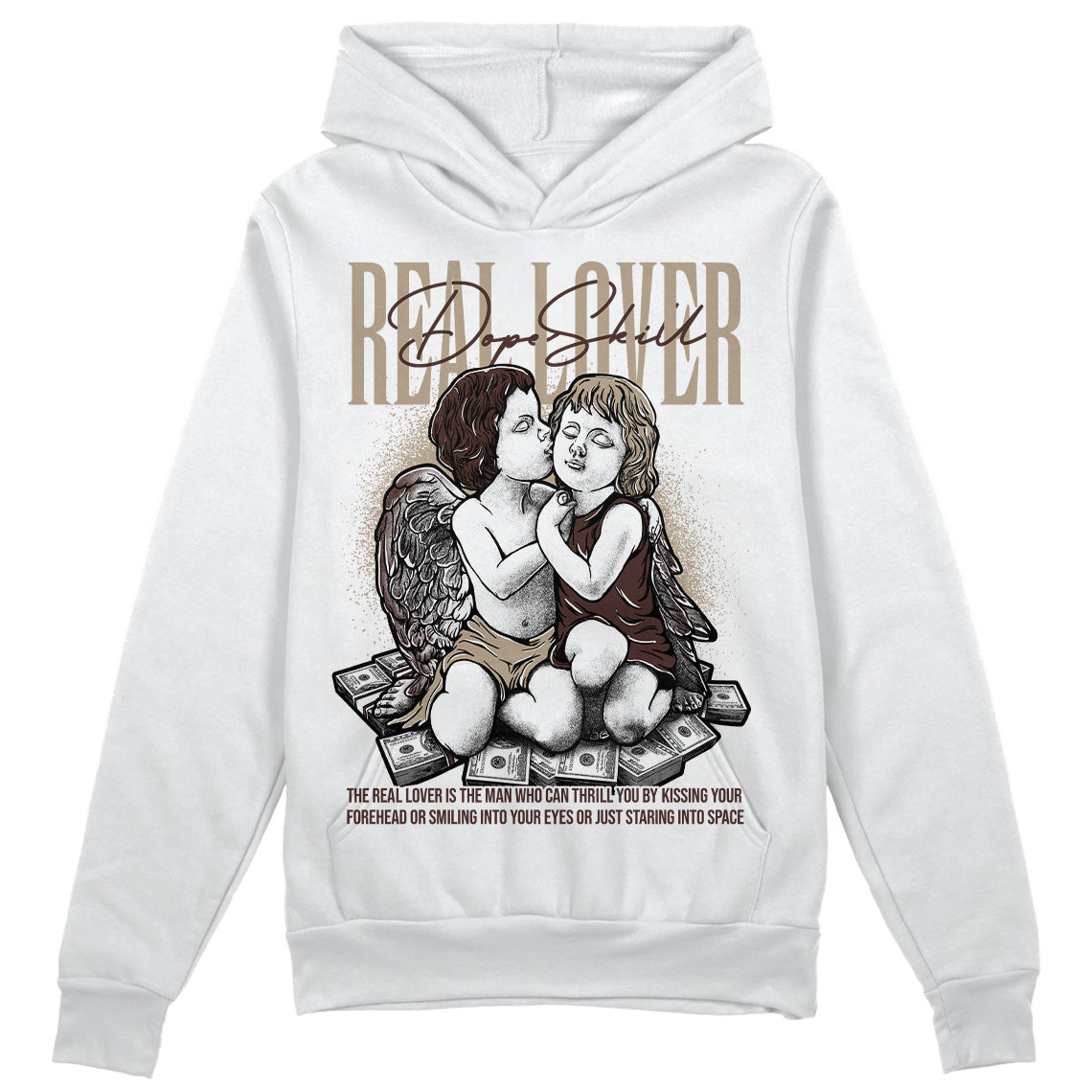 Jordan 1 High OG “Latte” DopeSkill Hoodie Sweatshirt Real Lover Graphic Streetwear - White