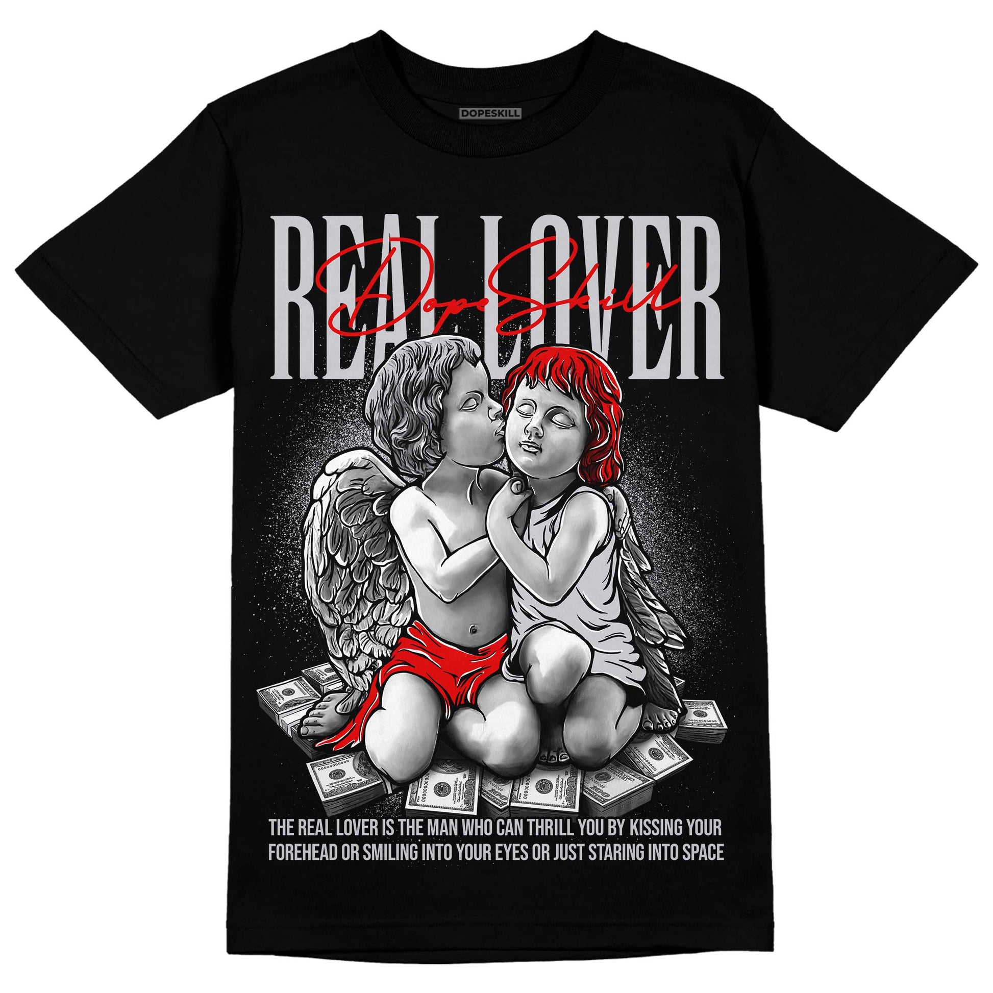 Jordan 2 Retro "Black Cement" DopeSkill T-Shirt Real Lover Graphic Streetwear - Black