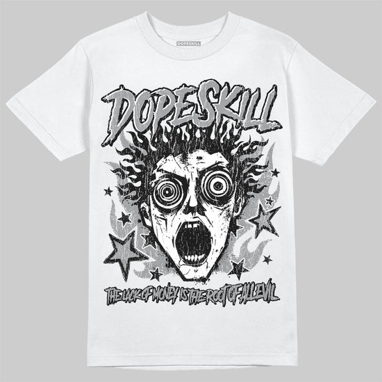 Jordan 5 Retro Wolf Grey (2026) DopeSkill T-Shirt Root of Evil Graphic Streetwear - WHite 
