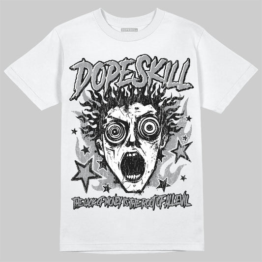Jordan 5 Retro Wolf Grey (2026) DopeSkill T-Shirt Root of Evil Graphic Streetwear - WHite 