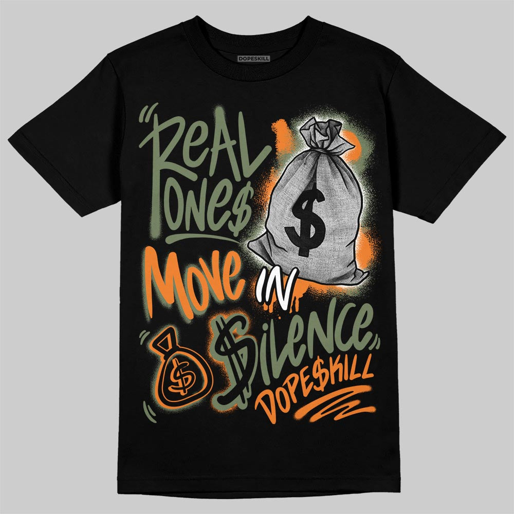 Jordan 4 Retro OG SP Undefeated (2025) DopeSkill T-Shirt Real Ones Move In Silence Graphic Streetwear - Black