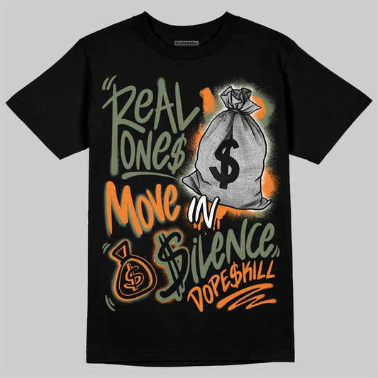 Jordan 4 Retro OG SP Undefeated (2025) DopeSkill T-Shirt Real Ones Move In Silence Graphic Streetwear - Black