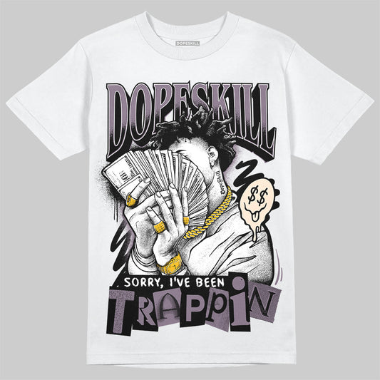 A Ma Maniére x Air Jordan 3 Black Violet Ore DopeSkill T-Shirt Sorry I've Been Trappin Graphic Streetwear - White 