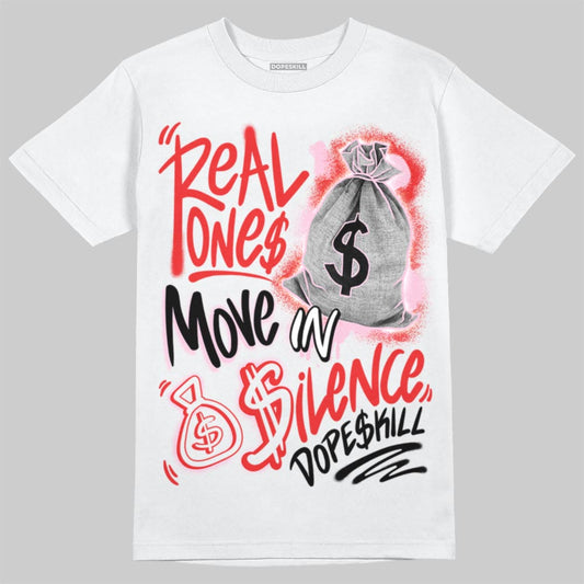 Awake NY x Air Jordan 5 Arctic Pink DopeSkill T-Shirt Real Ones Move In Silence Graphic Streetwear - Whjite