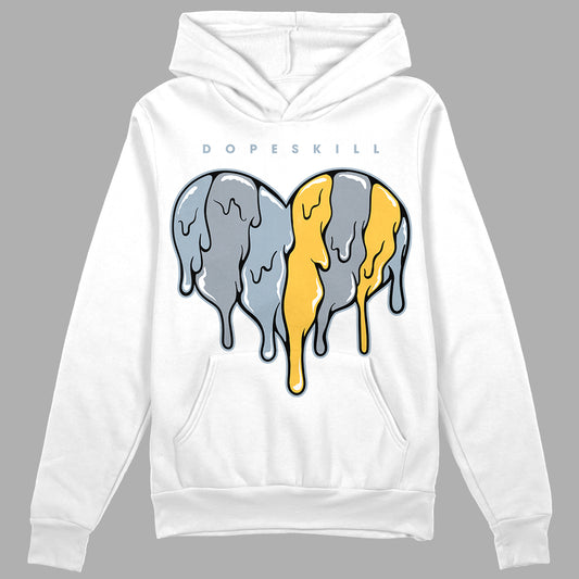 Jordan 13 “Blue Grey” DopeSkill Hoodie Sweatshirt Slime Drip Heart Graphic Streetwear - White 