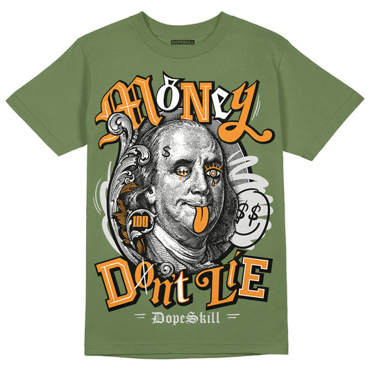 Jordan 5 "Olive" DopeSkill Olive T-Shirt Money Don't Lie Graphic Streetwear