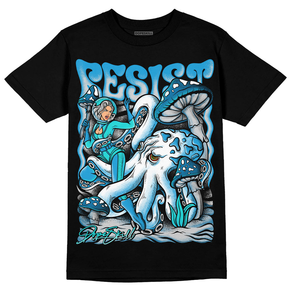Jordan 4 Retro Military Blue DopeSkill T-Shirt Resist Graphic Streetwear - Black