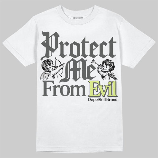 Jordan 4 GS “Light Lemon Twist” DopeSkill T-Shirt Protect Me From Evil Graphic Streetwear - White