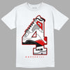 Jordan 4 Retro Red Cement DopeSkill T-Shirt No.4 Graphic Streetwear - White