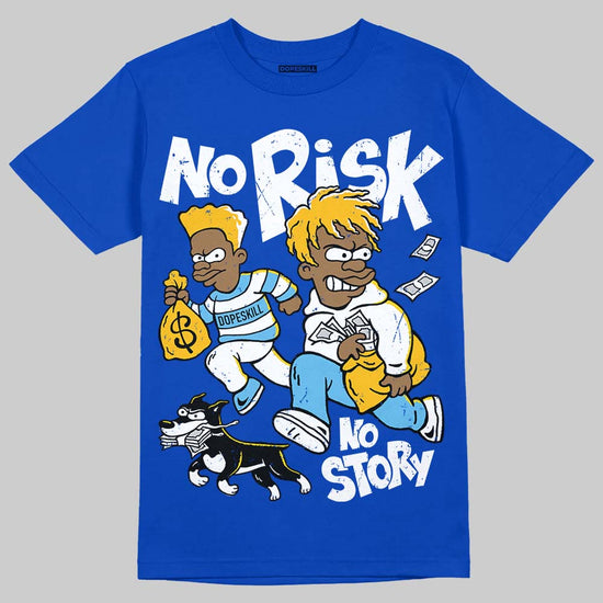 Jordan 12 “Blueberry” DopeSkill Royal T-shirt No Risk No Story Graphic Streetwear