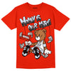 Jordan 6 Retro Toro Bravo DopeSkill Varsity Red T-shirt Money Is Our Motive Bear Graphic Streetwear