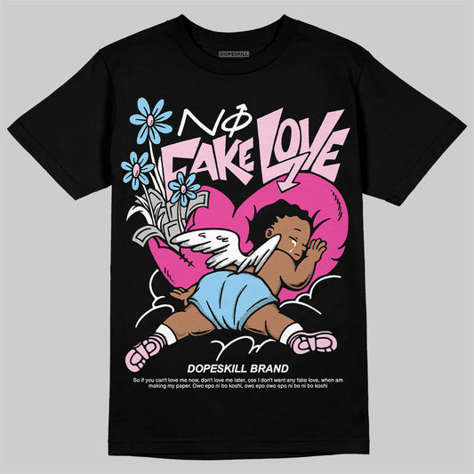 Jordan 6 “Doernbecher” DopeSkill T-Shirt No Fake Love Graphic Streetwear - Black