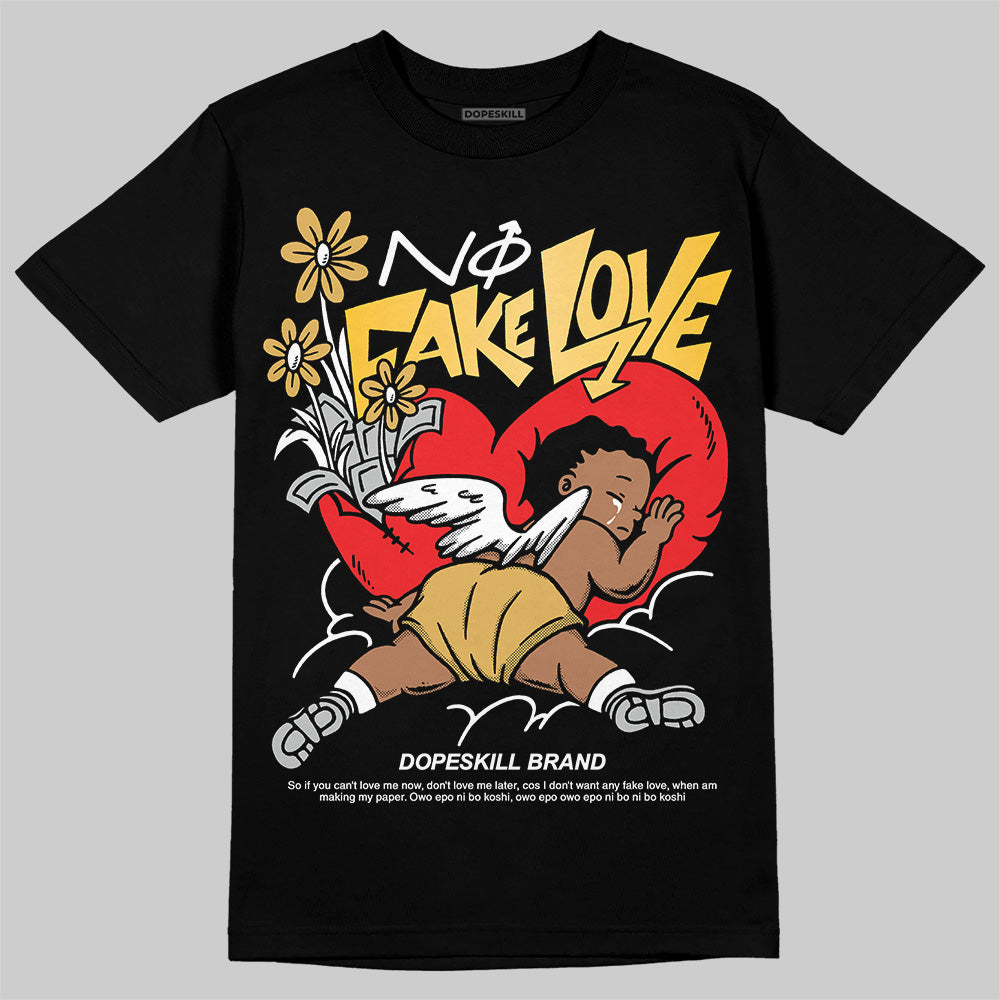 Jordan 12 "Phantom" DopeSkill T-Shirt No Fake Love  Graphic Streetwear - Black