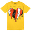 Jordan 4 Retro “Vivid Sulfur” DopeSkill Yellow T-shirt Slime Drip Heart Graphic Streetwear 