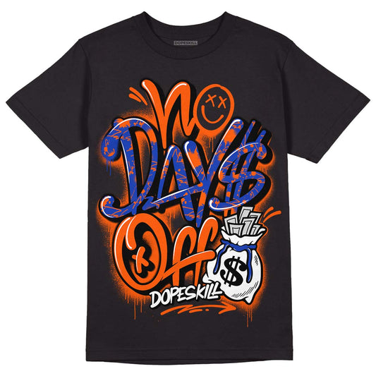 Dunk Low Futura Orange Blaze DopeSkill T-Shirt No Days Off Graphic Streetwear - Black